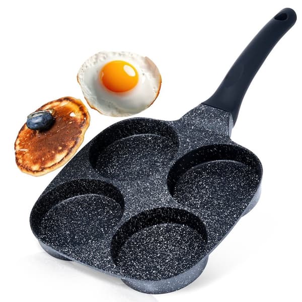 Granit äggpanna 4 hål BLACK LINE 19 cm