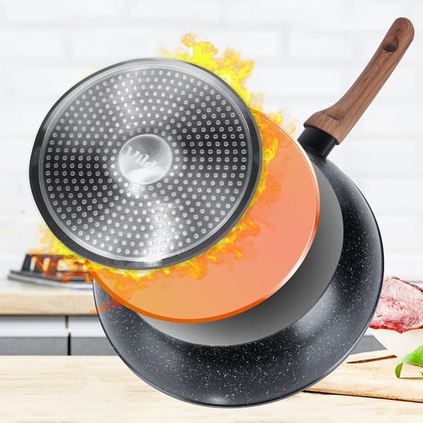 Granittstekepanne med glasslokk BLACK&WOOD 28 cm, 3,5 l