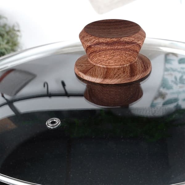 Granittstekepanne med glasslokk BLACK&WOOD 28 cm, 3,5 l
