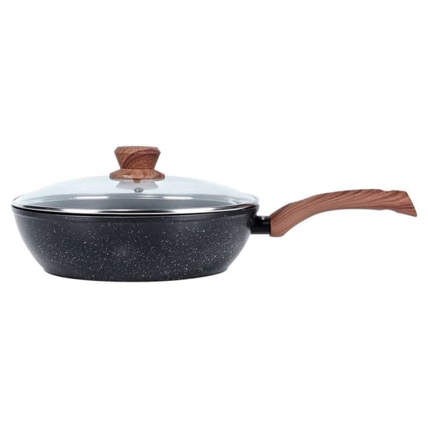 Granittstekepanne med glasslokk BLACK&WOOD 28 cm, 3,5 l