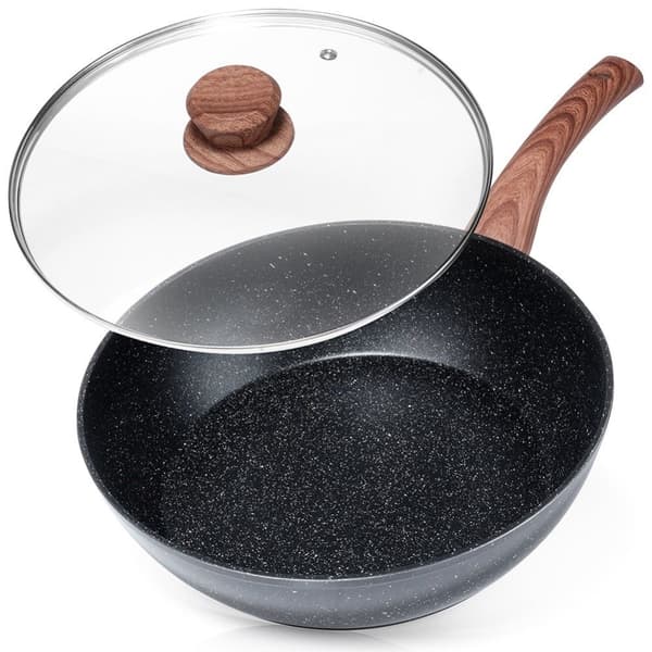 Granittstekepanne med glasslokk BLACK&WOOD 28 cm, 3,5 l