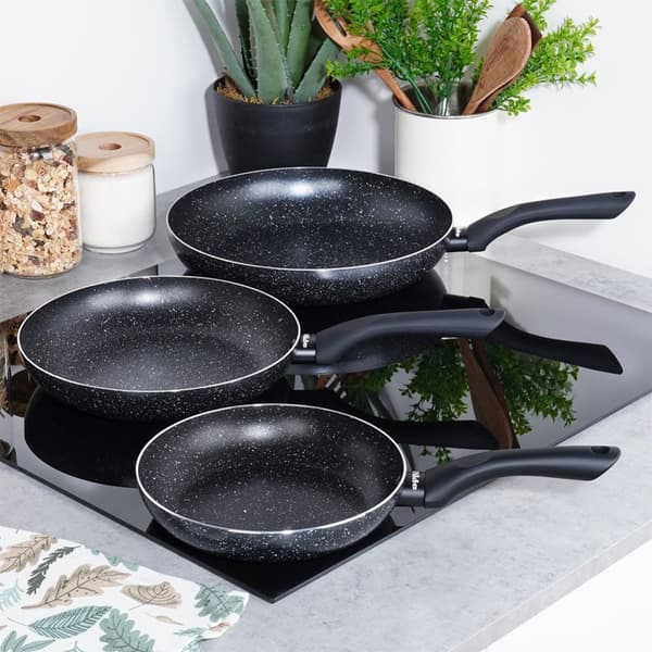 BLACK LINE granit stekpanna set, 3 st, 20/24/28 cm