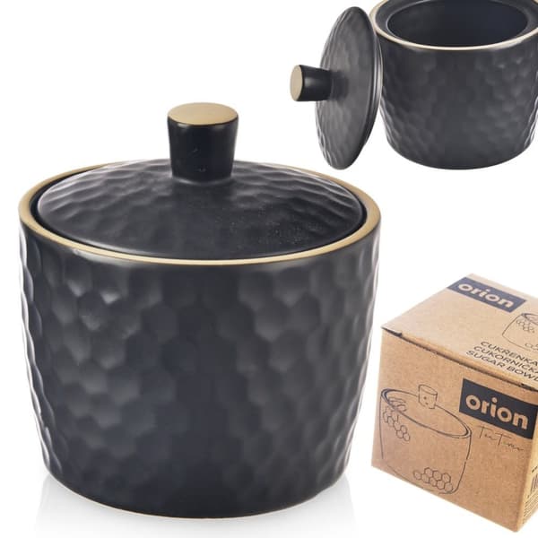 Keramisk sukkerskål sort TEA TIME 320 ml
