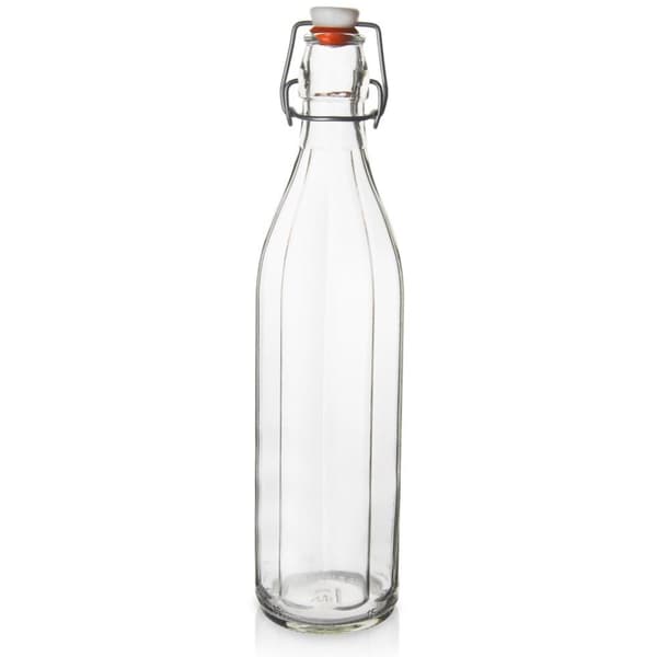 Flaske med klipsglass 1 l