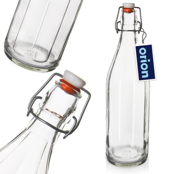 Flaske med klipsglass 750 ml