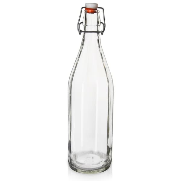 Flaske med klipsglass 750 ml