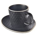 Pikkukuva 3 / 6: Kahvikuppi lautasella espressokeramiikka mustalle TEA TIME 95 ml