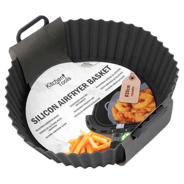 Air Fryer fettfri silikoninnsats, Grå, 20 cm