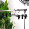 Miniatyrbillede 6 af 11: Sort metal buksebøjle med clips, 3 stk.