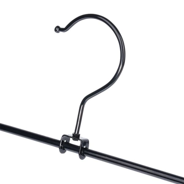 Sort metal buksebøjle med clips, 3 stk.
