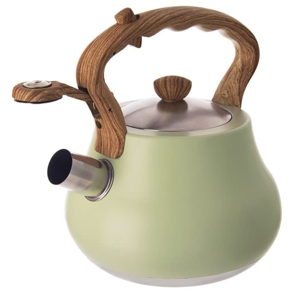 Vannkoker med fløyte, stål, GRØNN, 3 l