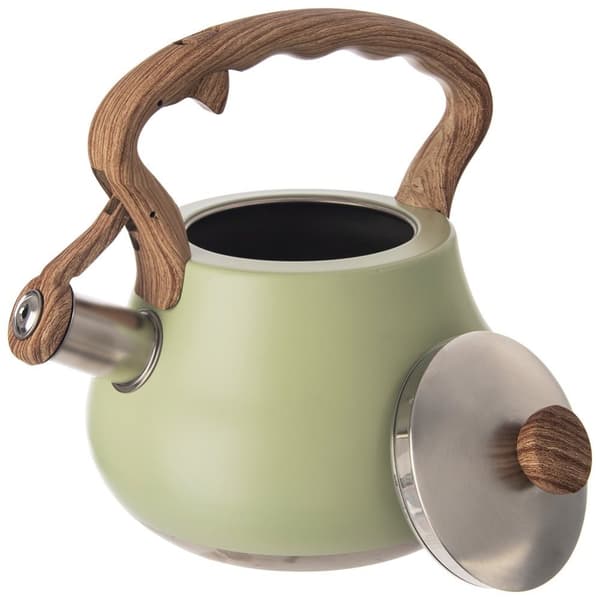 Vannkoker med fløyte, stål, GRØNN, 3 l