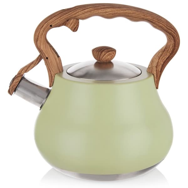 Vannkoker med fløyte, stål, GRØNN, 3 l