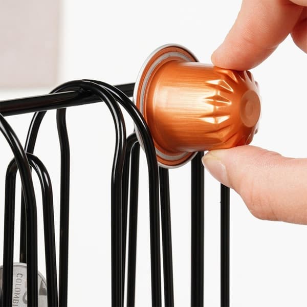 Nespresso kaffekapselställ metallsvart 30 cm