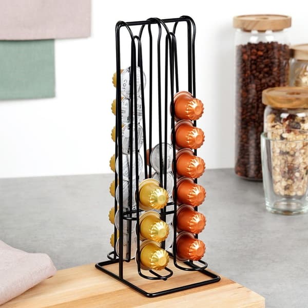 Nespresso kaffekapselställ metallsvart 30 cm