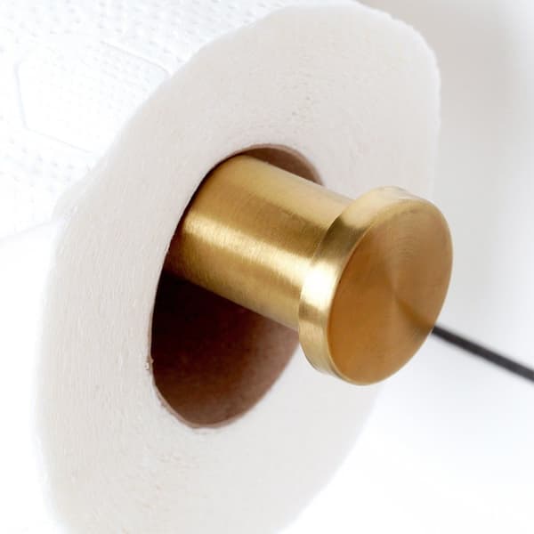 Toalettpapirholder stål gull