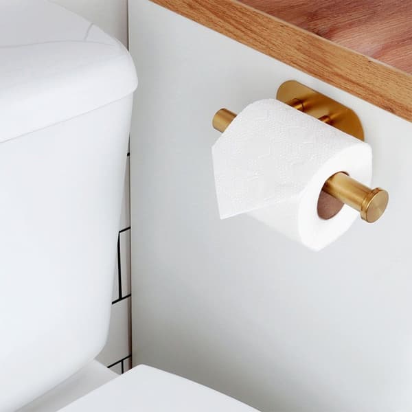 Toalettpapirholder stål gull
