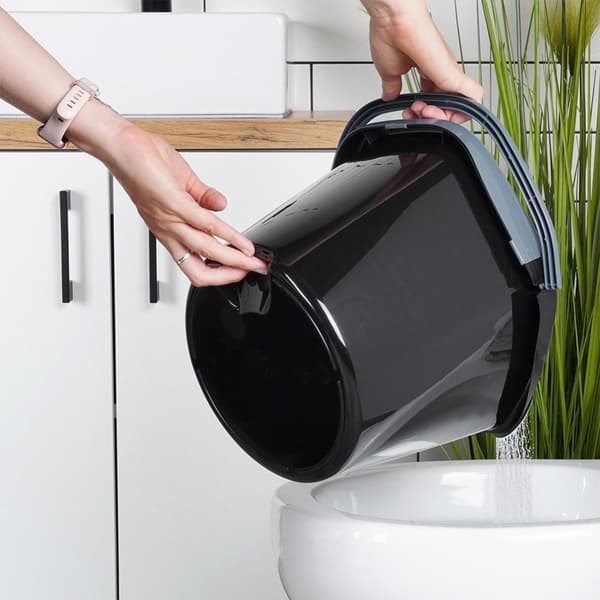 Mopphink med vridare, plast, svart, 10 l
