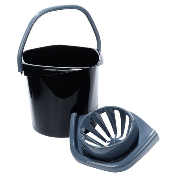 Mopphink med vridare, plast, svart, 10 l