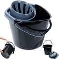 Miniatyrbild 9 av 9: Mopphink med vridare, plast, svart, 10 l
