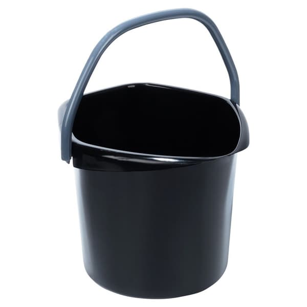 Musta muovinen ämpäri 10l