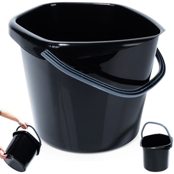 Musta muovinen ämpäri 10l