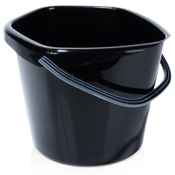 Musta muovinen ämpäri 10l