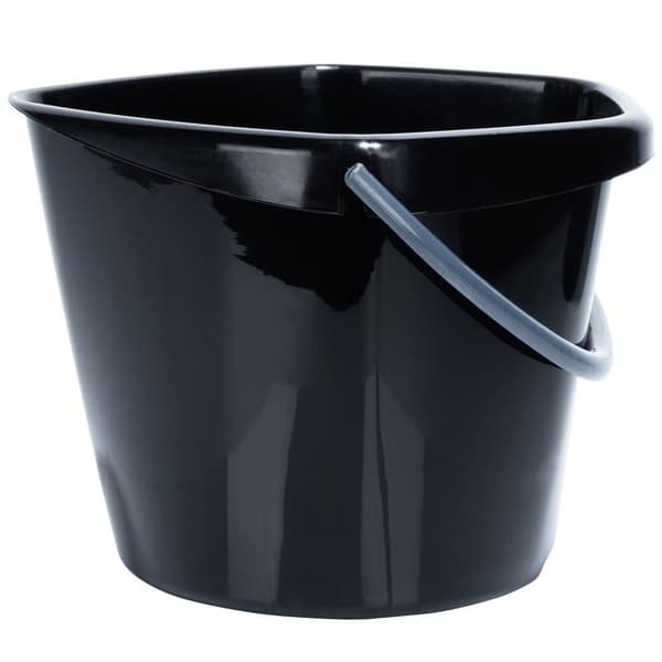 Musta muovinen ämpäri 5l