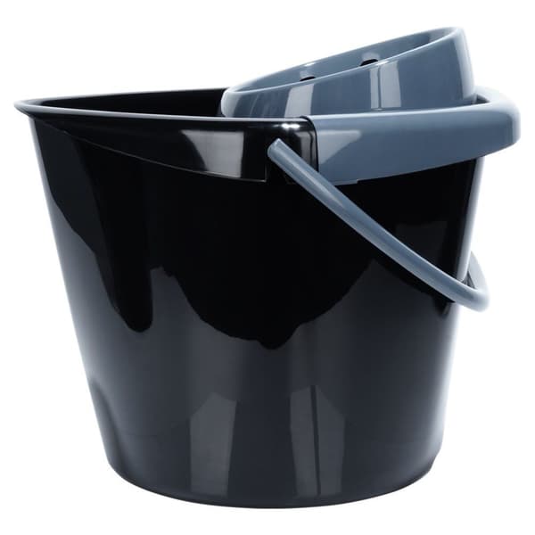 Mopphink med vridare, plast, svart, 14 l