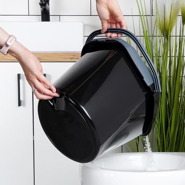 Mopphink med vridare, plast, svart, 14 l