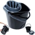 Miniatyrbild 9 av 9: Mopphink med vridare, plast, svart, 14 l
