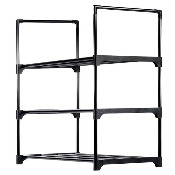 Skostativ metall sort 3-plan 57x28x55 cm