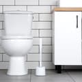 Miniatyrbilde 7 av 11: Silikon toalettbørste med stativ og væskedispenser hvit 40 cm