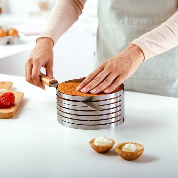 ACER 7-lagers stål justerbar sockerkaka skärbåge 16-20 cm