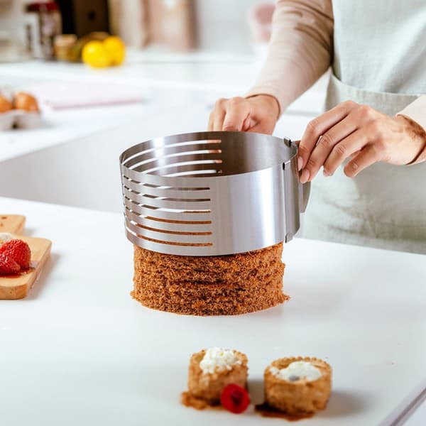ACER 7-lagers stål justerbar sockerkaka skärbåge 16-20 cm