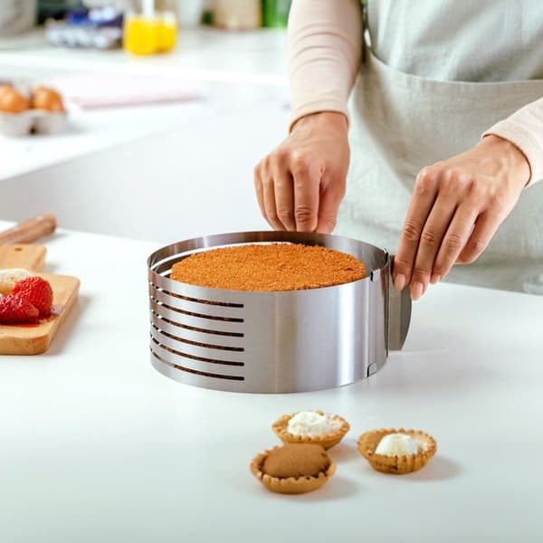 ACER 7-lagers stål justerbar sockerkaka skärbåge 16-20 cm