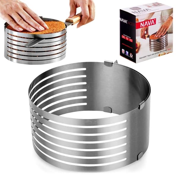 ACER 7-lagers stål justerbar sockerkaka skärbåge 16-20 cm
