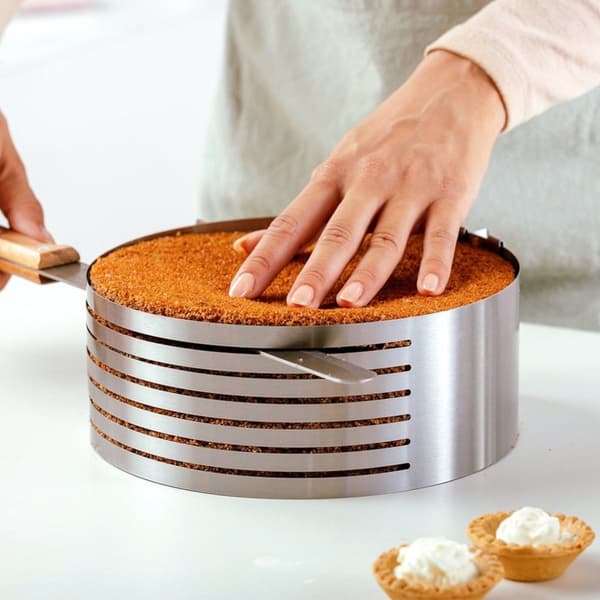 ACER 7-lagers stål justerbar sockerkaka skärbåge 16-20 cm