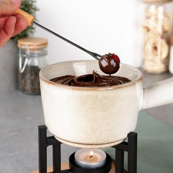 Fonduesæt, porcelæn, 450 ml, 4 stk.