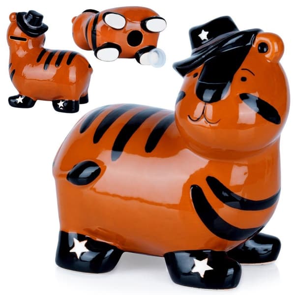 Keramisk sparegris tiger