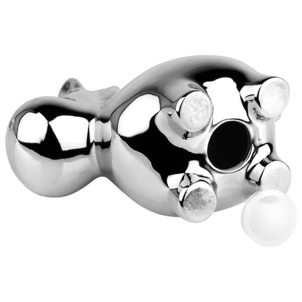 Keramisk spargris, silver, spegel, 18x10,5 cm
