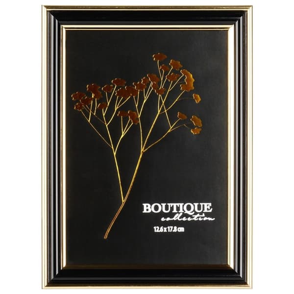 Sort guld fotoramme 12,6x17,8 cm