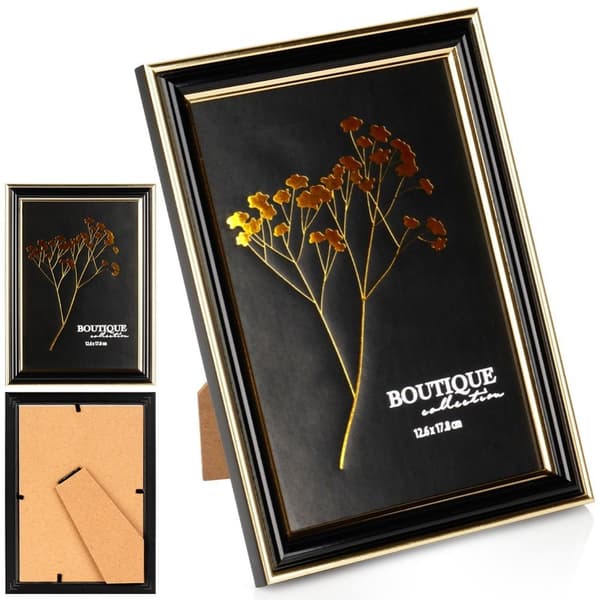 Sort guld fotoramme 12,6x17,8 cm