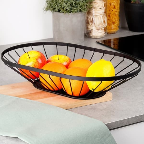 Fruktkorg metall svart MISTY 40,5x25,5 cm