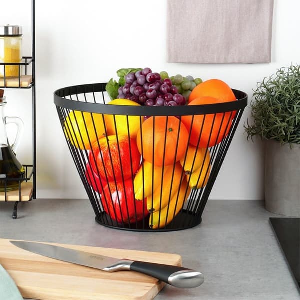 Fruktkorg metall svart MISTY 30 cm