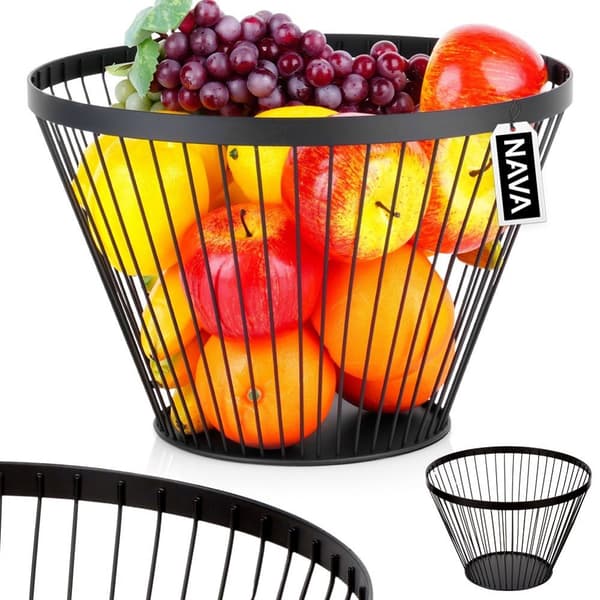 Fruktkorg metall svart MISTY 30 cm