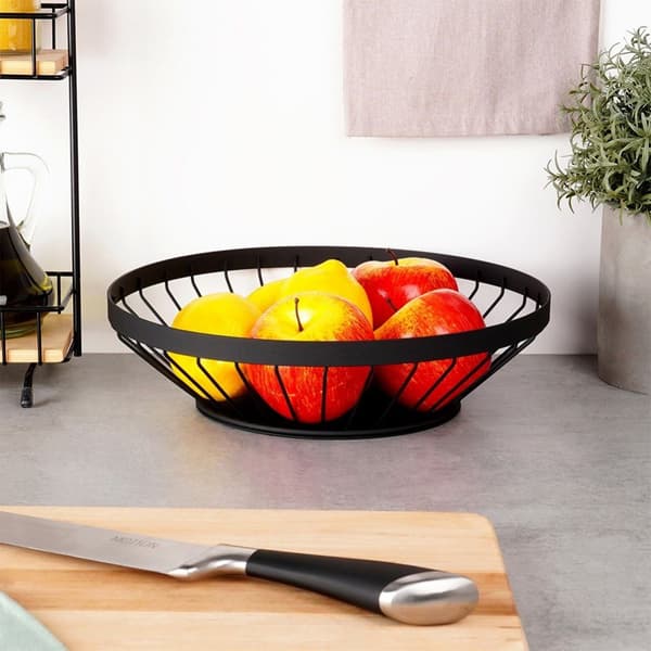 Fruktkurv metall sort MISTY 28 cm