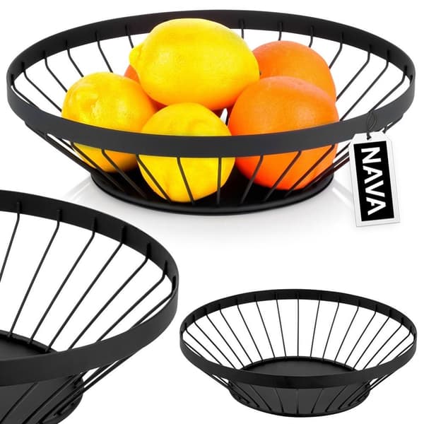 Fruktkurv metall sort MISTY 28 cm
