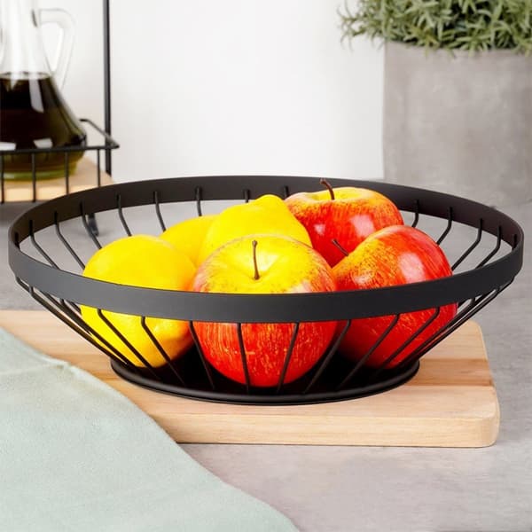 Fruktkurv metall sort MISTY 28 cm