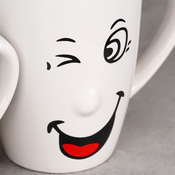 Keramikkrus smiley 350 ml 6 stk.